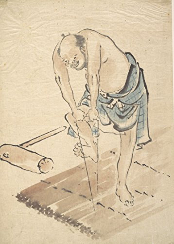Katsushika Hokusai – Blue Worker – klein – seidenmatt – ungerahmt – Vintage-Wandkunst, Poster, Bild, Giclée-Kunstwerk, modern, zeitgenössisch & Fine Art Print