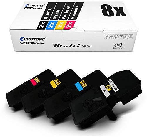 Eurotone 8X Toner für Kyocera Ecosys M 5526 wie TK-5240 TK5240 Set Black Cyan Magenta Yellow