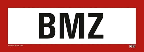Aufkleber Brandmeldezentrale „BMZ“ Brandschutzzeichen Hinweis Folie selbstklebend nach DIN 4066 | 297 x 105 mm Made in Germany
