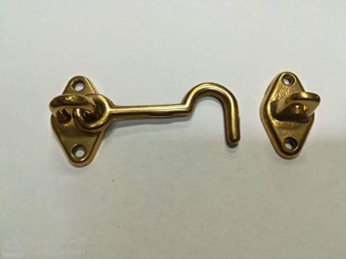 Gancio fermapersiane mm 60 in ottone lucido
