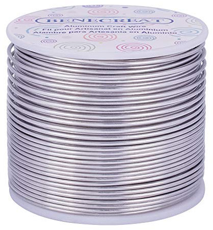 BENECREAT 15 Gauge/1.5mm Anlaufbeständiger Schmuckhandwerksdraht 68m Biegbarer Aluminium Metalldraht für Schmuckhandwerksperlen - Primärfarbe