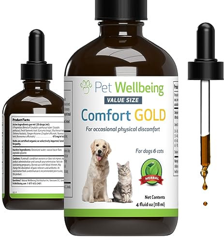 Pet Wellbeing Comfort Gold for Dogs & Cats - Supports Physical Comfort, Healthy Circulation, Corydalis, Turmeric - Veterinarian-Formulated Herbal Supplement 4 oz (118ml)