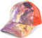 styleBREAKER Damen Ponytail Baseball Cap im Batik Look mit Mesh Einsatz, Basecap, Klettverschluss verstellbar 04023081, Farbe:Violett-Rose-Orange