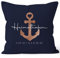 SpecialMe® Kissen-Bezug Personalisiert Anker Heimathafen Koordinaten Wunschtext Geschenk Liebe Familie Zuhause Einzug Einweihung Navy 40cm x 40cm