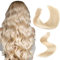 YMEYME Unsichtbare Tape in Haarverlängerungen Platinum Blonde 55cm Natürlich Unsichtbar Nahtlose Haarverlängerungen 50g 20 Stück
