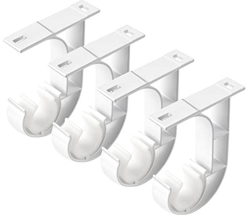 Soportes para barra de cortina de techo, ganchos de barra de cortina de techo blancos para barra de 1 pulgada, ganchos de techo resistentes para cortinas, soporte de cortina de techo, fácil de
