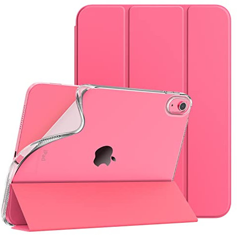 TiMOVO Funda para iPad A16 11ª Generación 11 Pulgadas 2025, iPad 10ª Generación 2022 10,9 Pulgadas, Funda Delgada con Trasera Translúcida de TPU Blanda, Auto Activación/Reposo, Rojo Sandía