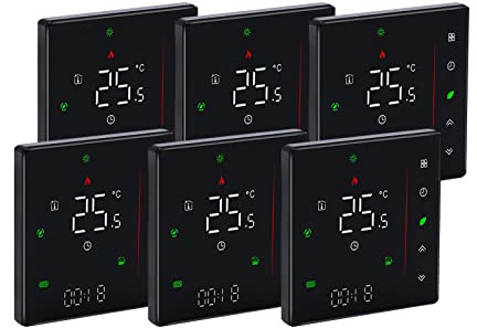 Qiumi 5A Smart WLAN Thermostat Wasser Fußbodenheizung Smart Life APP | 5A programmierbarer Thermostat 95-240VAC, APP-Fernsteuerung, kompatibel mit Alexa & Google Home