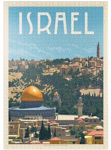 MyPuzzle Israel: Jerusalem, Die alte Stadt, Vintage Poster - Premium 1000 Teile Puzzle - MyPuzzle Sonderkollektion von Anderson Design Group