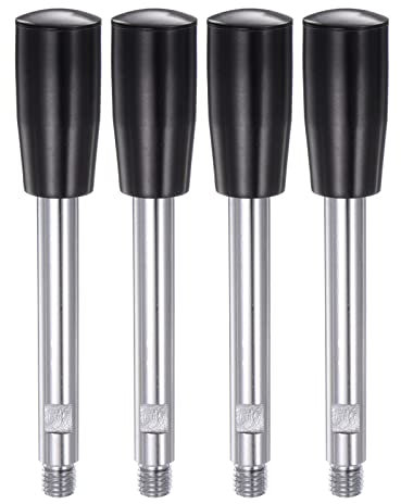 sourcing map 4Stk Klemmen Handgriffe M12 Gewinde 160mm (6.3) Länge Chrom Beschichtete Drehbare Kurbel Handgriff Griffe Handwheel Schraube Stiel für Drehmaschine