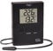 TFA Dostmann Thermomètre numérique, int/ext température, 30.1012.01, sonde à câble étanche, valeurs maxi et mini, exclusivité Amazon, noir