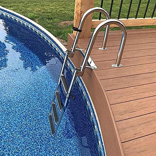 FENGSSLL Badeleiter Boot, Teleskopierbare 4 Stufen Ponton-Bootsleiter, mit Extra Breitem Anti-Rutsch-Pedal, für Yacht/Boot/Pool-Dock