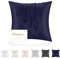 Seide Kissenbezug 100% Seide 65x65cm,Superweicher Seidenkissenbezug 22 Momme,Allergiearme Kissenbezüge zum Schutz von Haar und Haut,1 Stück Atmungsaktiver Kissenbezug,Dunkelblau