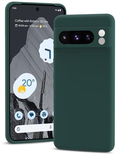 YATWIN für Google Pixel 8 Pro Hülle, Premium Silikon Handyhülle mit Kameraschutz, Seidig-Weicher Berühren Ultra Dünne Stoßfeste Kratzfeste Schutzhülle, Grün
