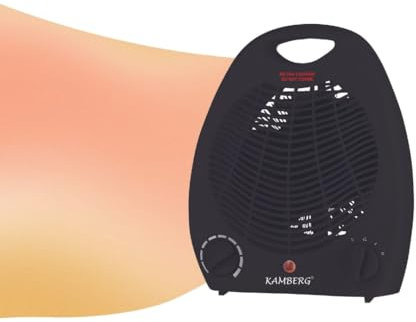 Kamberg - Radiateur Soufflant Salle de Bain - Chauffage d'appoint soufflant - Faible consommation - Silencieux - 2000 W - Noir