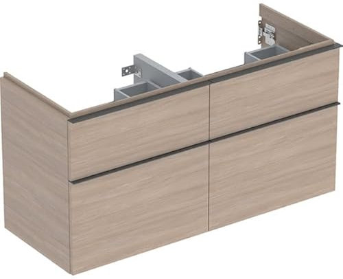 Geberit iCon Unterschrank für Doppelwaschtisch, 4 Schubladen, 118,4x61,5x47,6 cm, 502309, 502.309.JH.1, Farbe: Eiche/Melamin Holzstruktur