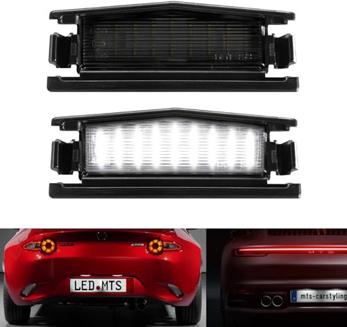 MTS Individual - LED Kennzeichenbeleuchtung Nummernschildbeleuchtung Kennzeichen Leuchten Lampen CanBus fehlerfrei 6000K (Passend für MAZDA MX-5 (ND) 2 (DJ))