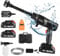 Nettoyeur Haute Pression de Voiture, Pistolet PulvéRisateur d'eau éLectrique Haute Pression Portable 21 V 45 Bars avec 2 Piles 1000 Mah, pour Voiture, Terrasse, Nettoyage de Tapis