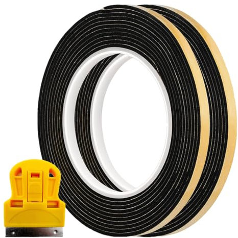 VIVIIHOO 10 m de cinta de sellado para placa de cocina, puerta o ventana, cinta de goma autoadhesiva para sellos de colisión, aislamiento acústico, resistente al agua, 8 mm (ancho) x 2 mm (D)