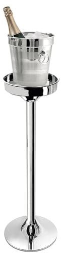 VIRSUS Set Supporto + Secchiello Portaghiaccio da 4 Litri in Acciaio Inox, Supporto Alto 74 cm, Base Stabile, Supporto e Secchiello per Bottiglie Vino, Champagne per Feste ed Eventi - 1011/2067