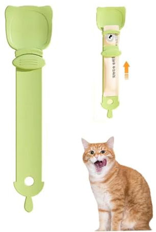 HFLWYWD Katzen-Löffel, Quetschlöffel, Leckerli-Spender für Püree und Biskuit-Bar, Fütterungslöffel, Katzenfutter-Löffel mit Aufhängeloch, Katzen-Nass-Leckerlis, Quetscher für Katzenbar-Leckerlis