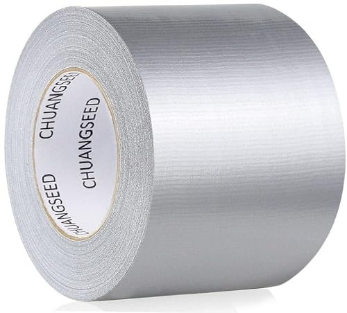 CHUANGSEED 1Rollen Grau Panzertape Silber 50m x 75mm –extra stark, Grau panzerband Silber Gewebe-Klebeband Wasserdichtes Reparaturband für innen & außen gewebeverstärktes Reparaturband