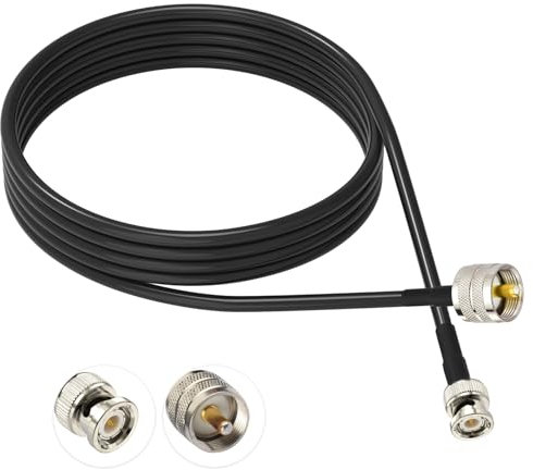 Superbat BNC Stecker auf UHF Stecker kabel 50 Ohm RG58 Verlängerungskabel 2m für HF-Anwendungen,Antenne,Amateurfunk,Oszilloskop, Empfänger,Splitter usw.