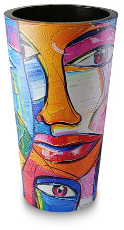 Septe Maison Deluxe Vaso da Arredamento Interno in Eco-Pelle - Vaso da Fiori Made in Italy Artigianale con Design Moderno e Unico Ø 33 cm x H 61 cm (Pelle sintetica, Pablo)