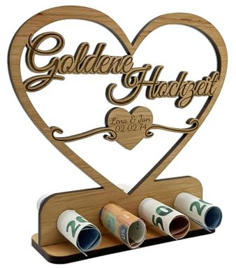 Personalisierte Hochzeitstag Geschenke Goldene Hochzeit- für Frauen, Männer, Paare - 50 jähriges Jubiläum, Jahrestag, Geldgeschenke Verpackung Hochzeitsgeschenke