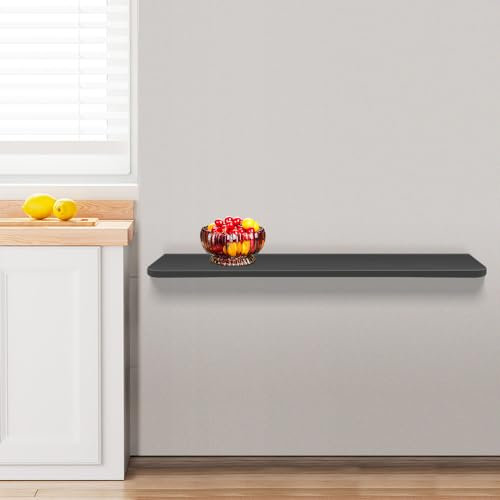 HUOLE Esstisch, Wandklapptisch, Wandtisch, klappbar, skandinavisch, multifunktional, schwebender Klapptisch, MDF,Tischplatte klappbarer Esstisch, 60 * 30 * 1,6 cm – schwarz