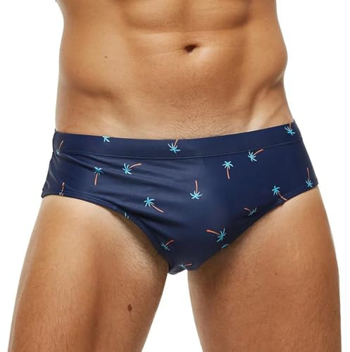 WOYUANSHA Badehose Boardshorts Schwimmhose Herren Bademode Niedrige Schwimm Briefe Sexy Kurze Push Atmungsaktive Unterlage Badeanzug Strand Koffer M E