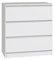 Home Collective Kommode weiß mit DREI Schubladen, Schlafzimmer Flur Kleiner Nachttisch, Schrank, Sideboard, Highboard, Breite 70 cm Höhe 75cm