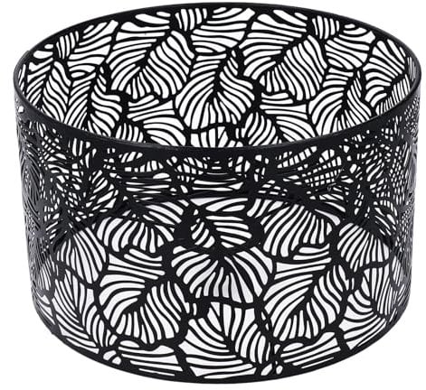 Abat-jour, abat-jour creux sculpté en métal, abat jour lampe sur pied, couverture d'abat-jour décorative, style moderne et simple, décoration de la maison pour ampoules E14 E27 (Noir)