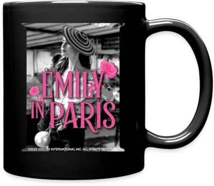 Emily In Paris Emily Mit Rosen Schwarz-Weiß Tasse Einfarbig