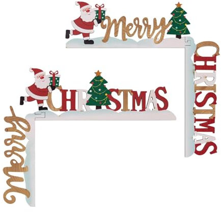 2 Stück Türrahmen Deko Weihnachten -links+rechts Weihnachtsmann-Türeckenschilder | Dekoration Eckschild Dekoration | Türeckendekoration Weihnachten Dekoration Für Tür, Fenster, Kamin, Kühlschrank