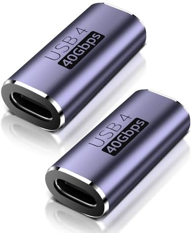 LUIRSAY USB C Kupplung, 2PCS USB C Female to Female Verbinder 8K@60Hz 40Gbps, USB C Buchse auf USB C Buchse mit PD100W,Thunderbolt 4/3 USB C auf USB C Adapter Kompatibel mit iPhone16/15
