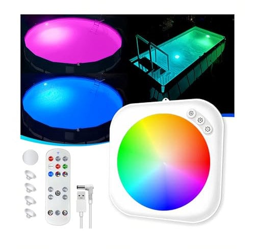 DeeprBlu 2025 Verbesserte LED Poolbeleuchtung Unterwasser mit Fernbedienung, Magnetische Poolbeleuchtung Akku für Aufstellpool, Whirlpool Lichter Unterwasser mit Saugnapf, Badewannenlicht & Spa Licht