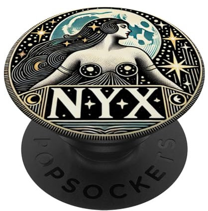NYX Göttin Illustration Göttin der Nacht Vollmond PopSockets Klebender PopGrip
