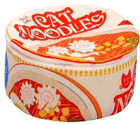 Ramen Noodle Cat Bed, Cute Pet Noodle Bowl House Nest with Cover, Creative Indoor Pet Nest for Small, Medium, and Large Cats, Cozy Cat Bed for Sleeping and Relaxing Cute Ramen Noodle Bowl Cat Bed, Cov