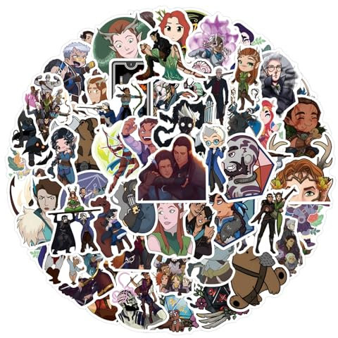 Bric Dodo 100 Stück Vox Machina Aufkleber Auto Laptop Telefon Gitarre Skateboard Motorrad Fahrrad Film Stickers Set Vinyl Wasserdicht Aesthetic Aufkleber für Jugendliche Kinder Erwachsene