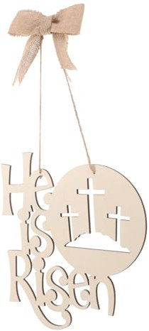 Vaguelly Osterschmuck Bauernhaus Osterkranz Eier Hängende Ornamente Osterschmuck Osterparty Ausschnitt Beige Holz