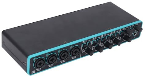 UPALDHOU Professional Sound Interface USB Interface Recording 24Bit/192kHz with 48V Phantom Power Multi-functional Input Jacks for Studio Podcast Guitar