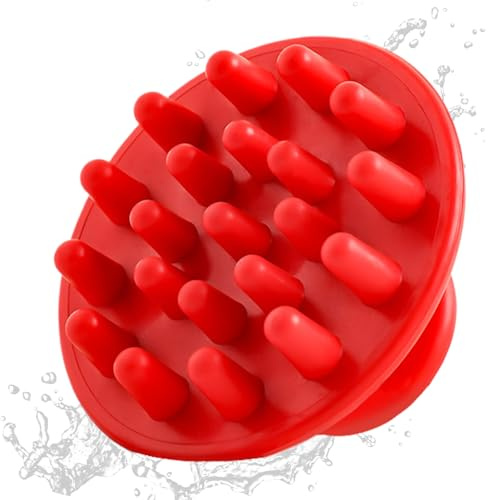 Silikon-Kopfhautbürste – Wachstumsstimulierender Shampoo-Massagekamm, sanftes Haarwaschwerkzeug, entspannendes Spa-Zubehör, Schönheitshilfe für Dusche, Zuhause, Frauen- und Männerhaarpflege, 7 x 4,5