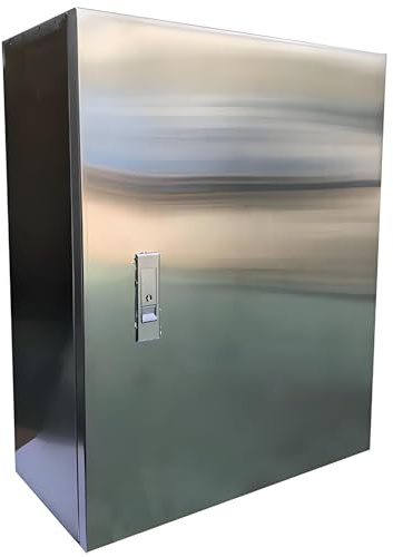 Verteilerkasten aus Edelstahl, Schaltschrank Stahlgehäuse, Wasserdichter und Staubdichter, Abschließbarer Stromkasten für den Außen- und Innenbereich(60x50x20cm/24x20x8in)
