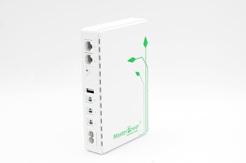 Master U-Power Mini Onduleur UPS 7.4v 6400mAh 36W – Alimentation de Secours pour WiFi, Routeur, Módem y Cámaras IP – Entrée AC, Sorties USB/DC/PoE 5V 9V 12V 15V 24V