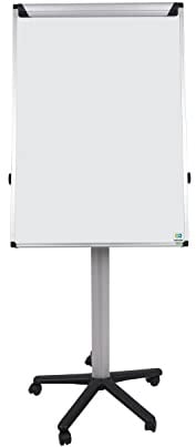 Bi-Office Earth Flipchart Mobile Non Magnetic Easel, 70 x 100 cm (Euro size), Dry Wipe Surface, Aluminium Frame, Black Details Structure