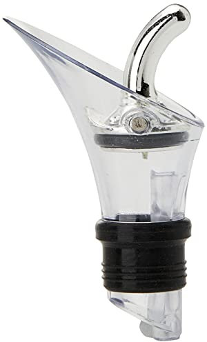 Vinbouquet Bouquet FIT 004 Bouchon 2 en 1, Verseur à Vin, Anti-Goutte, Stainless Steel, 8 x 4 x 4 cm Transparent