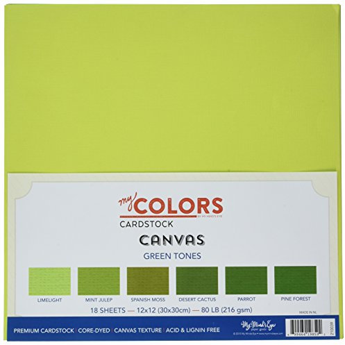 My Colors Cardstock 30,5 x 30,5 cm Leinwand-Töne Kartonbündel, Grün