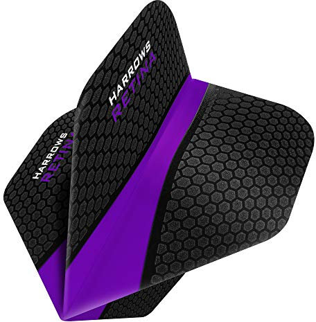 Harrows Retina | Premium extra starke 100 Mikron Dart-Flights in Standard Nr. 6 Form, 1 Set mit 3 Flights, insgesamt 3 Flights, lila