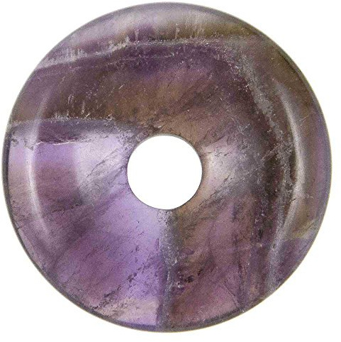 Naturosphère - Bijoux naturels C17 - Donut Pi Chinois en Fluorite Violette pour Pendentif - 3 cm, 4 cm